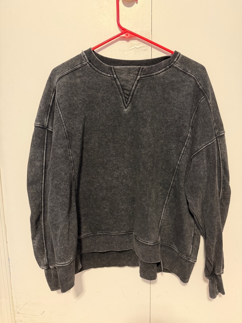 Women’s Washed Black Crewneck Sweatshirt
